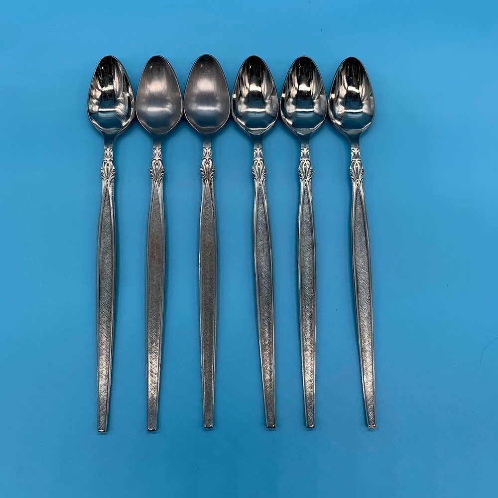Vintage Iced Tea Spoons Set of 6 Peeress by Eldan Stainless Steel Japan